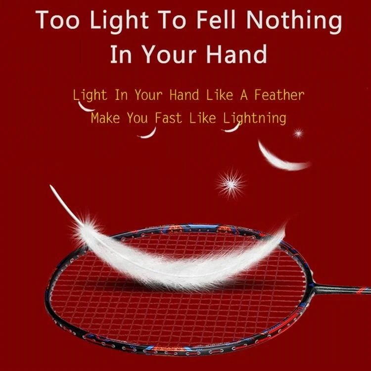 
Factory specialized production chame 9U58Gram Super Lightest 46T 30lbs 100% Carbon Fiber Graphene Technology badminton racket 