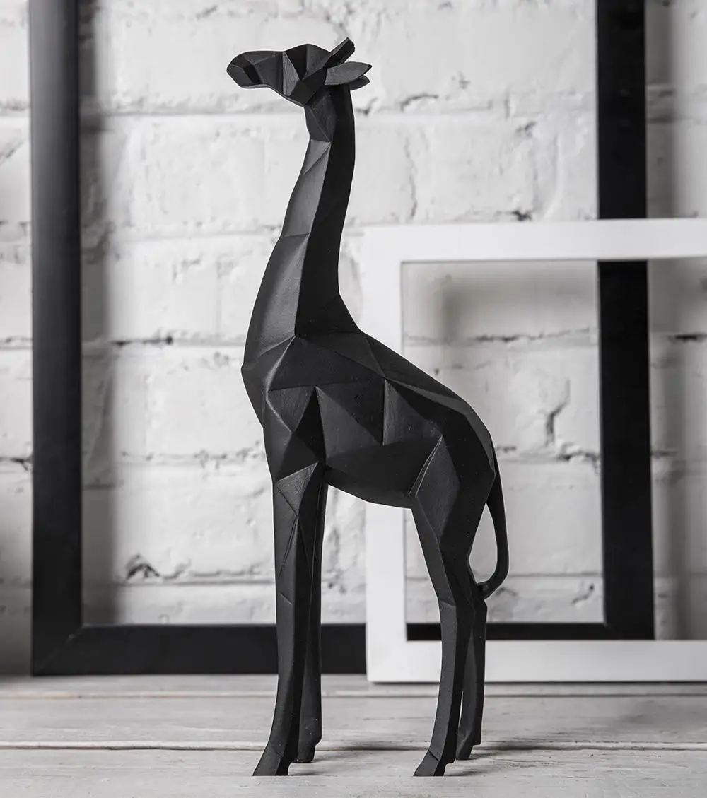 Cheap Home Decoration Pieces Cute Animal Statue Giraffe Sculpture Animal Decoration