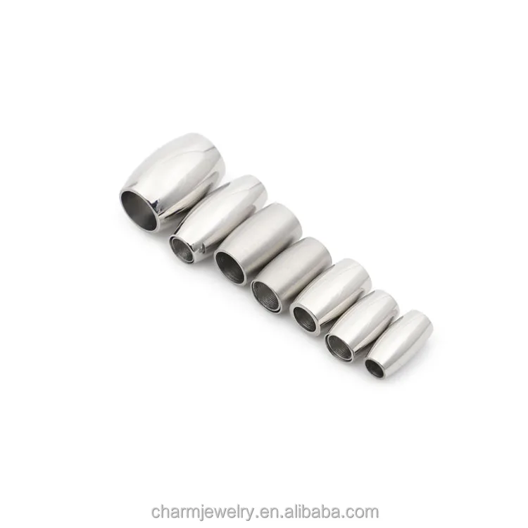 CTBX151 Cheap Price Oval Shape Stainless Steel  Clasps For DIY Leather Cord Bracelets Necklaces Making