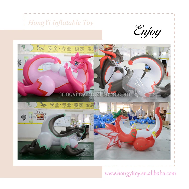 Hongyi Inflatable New Products Sexy Cartoon Video Black Flying Dragon PVC Vinyl Cool Animal Balloon