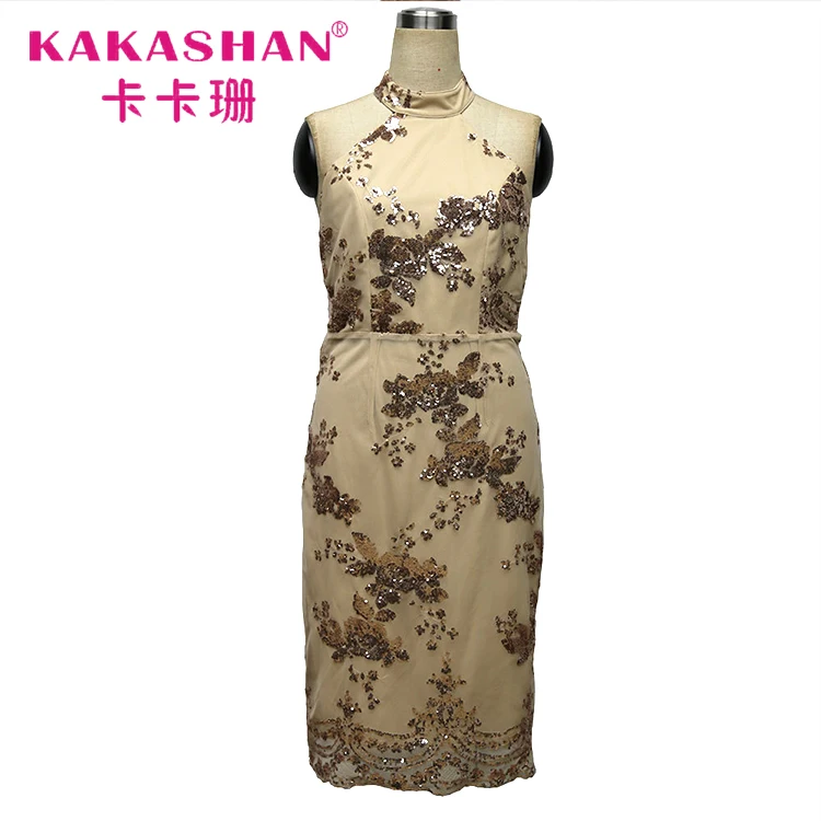 
Sexy Germany Elegant Sequin See-Through Midi Prom Dress 