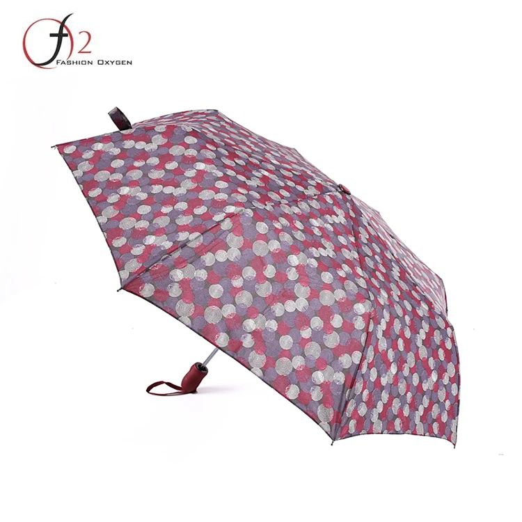 Durability Inverted Black Metal Coated Frame Cheap 3 Folding Umbrella