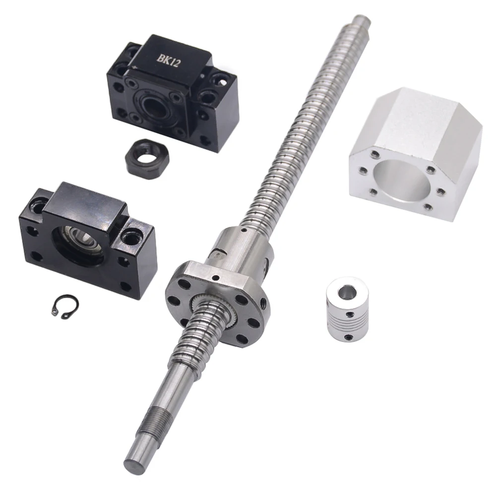 SFU1605 набор: SFU1605 L200mm рулонный шариковый винт C7 с концевой обработкой + 1605 шариковая гайка + Корпус гайки + BK/BF12 концевая опора + муфта