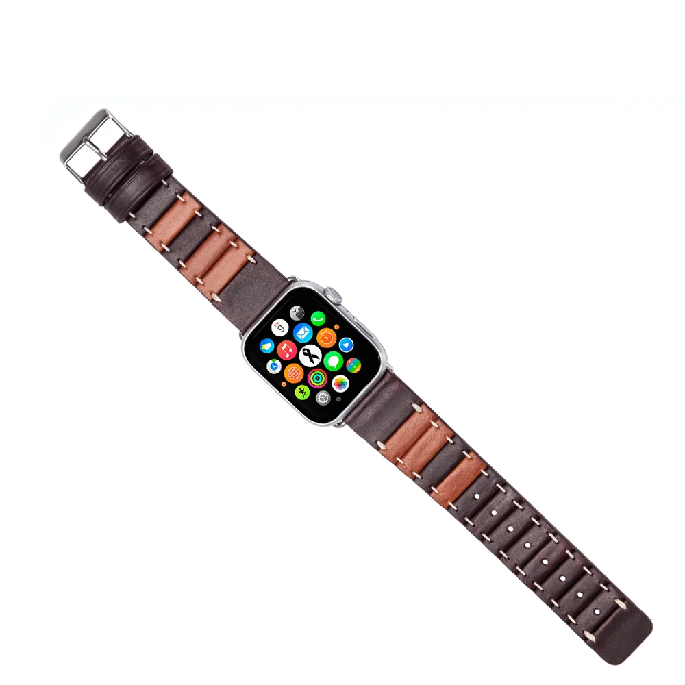 For Apple Watch Strap, Leather Watch Band 38mm 42mm For Apple with Adjustable Buckle