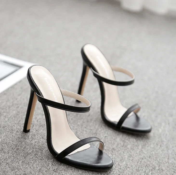 760-A3 simple style woman slipper high heel shoes mules