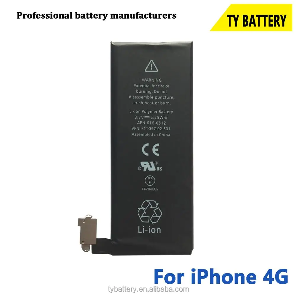 Горячие продажи 3.7 В 1420 мАч мобильный аккумулятор высокой емкости для iphone 4 г оригинальныйаккумулятор телефона