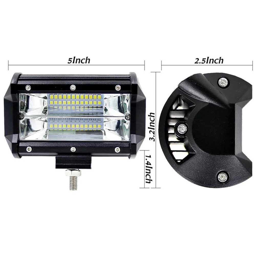 10-30V 5inch 72W square shape led lamp for car, led work lights for jeep offroad light