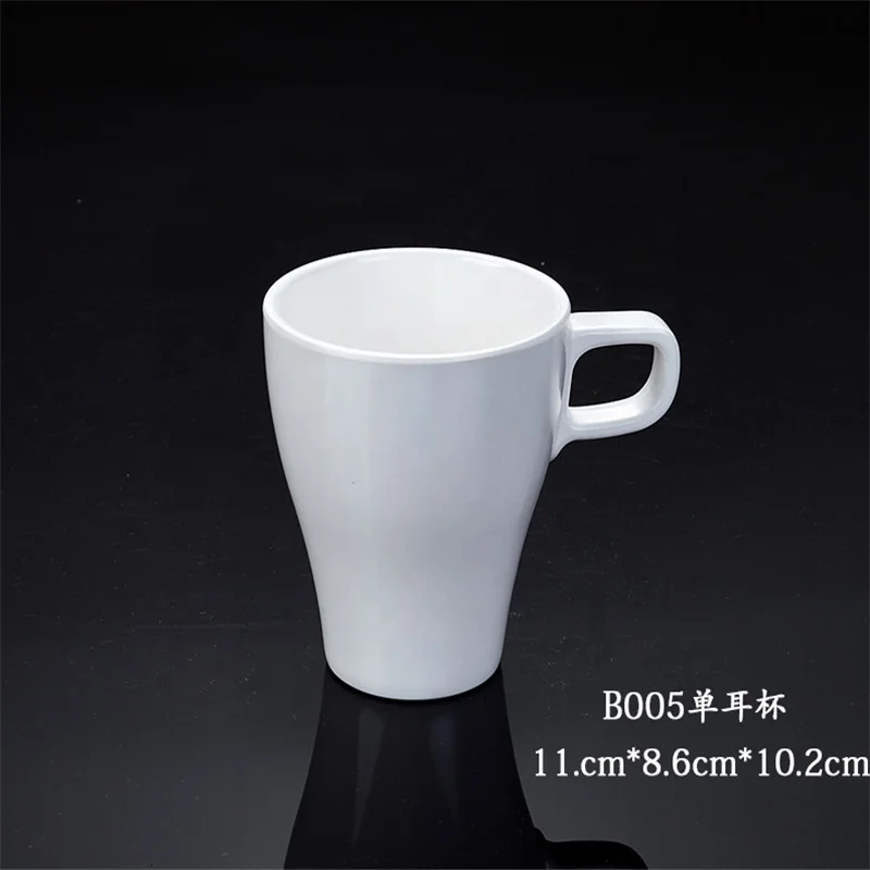 
Hot Sales Melamine Cups Wholesale Cheap Hotel Unbreakable 200ml Tea Cups White melamine cup with handle 