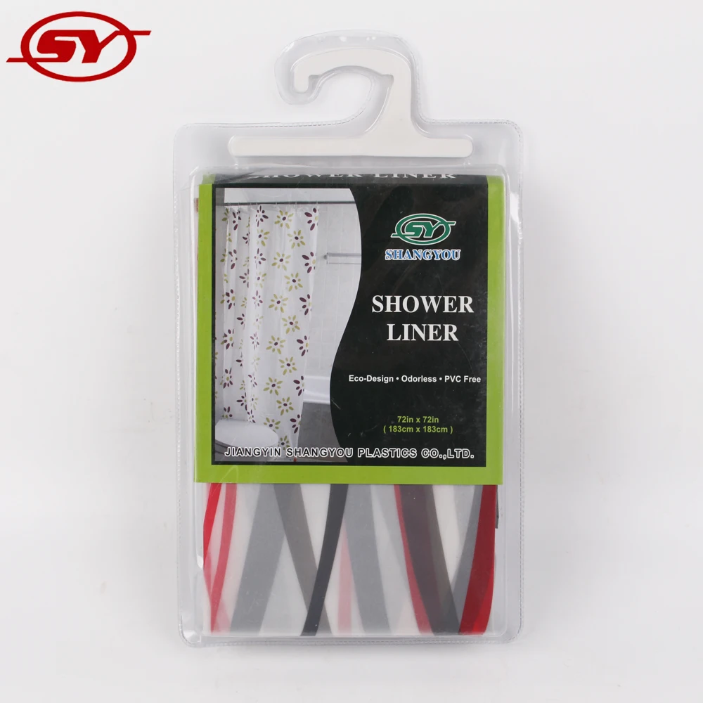 custom plastic shower curtain with hooks