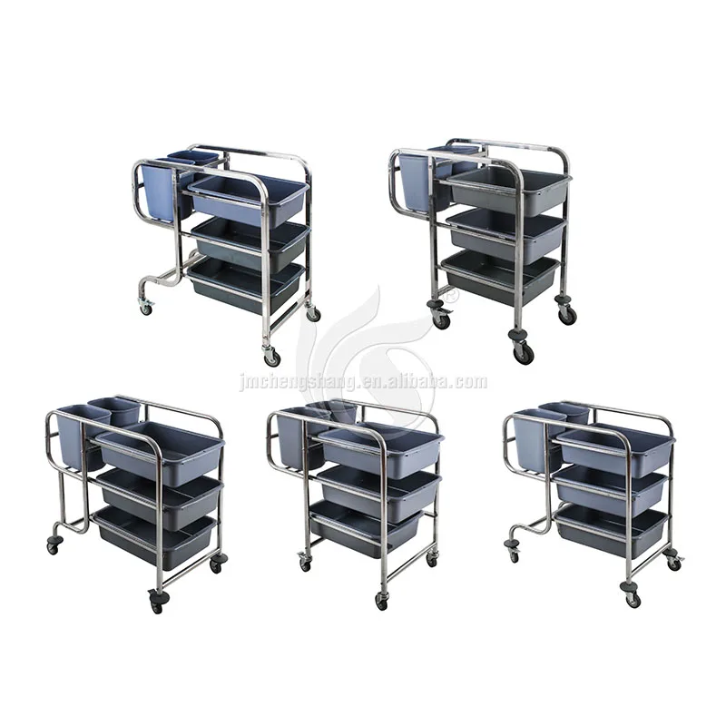 Commercial Hotel Restaurant Stainless Steel Disassemble Bellman Luggage Trolley Cart Hotel Restaurant Mobile Food Cart