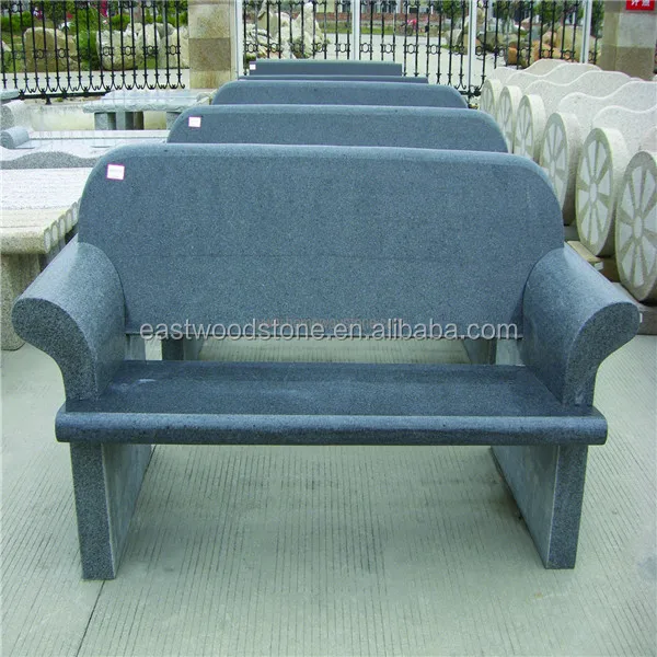 
Stone bench with back 