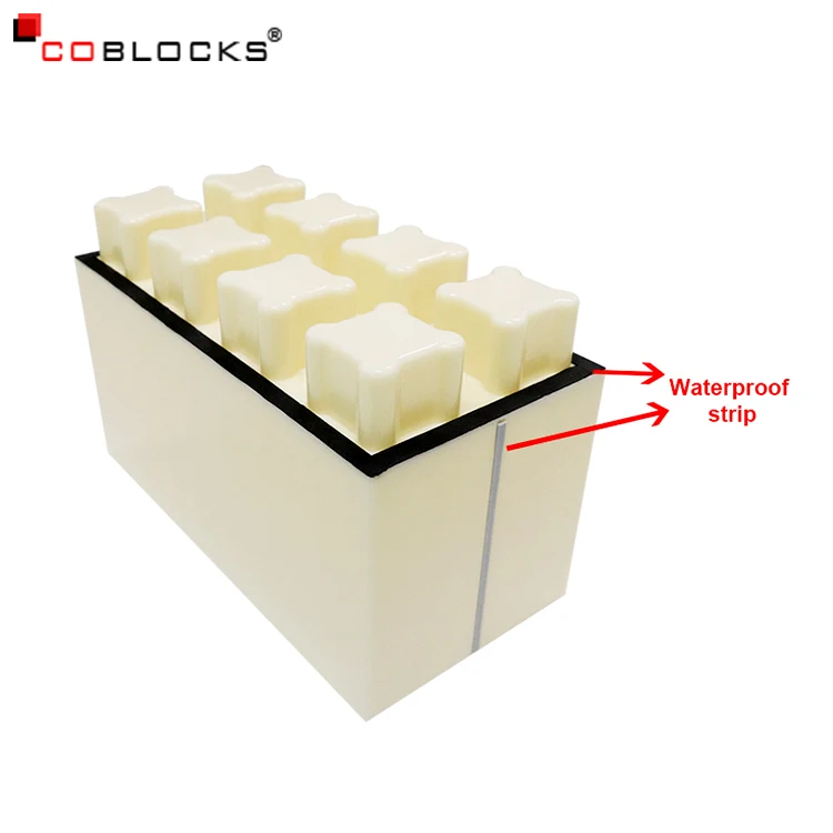 Factory Direct Sale Fireproof & sound proof Partition Plastic Stacking Block Building Retaining brick Wall Solid Plastic Blocks
