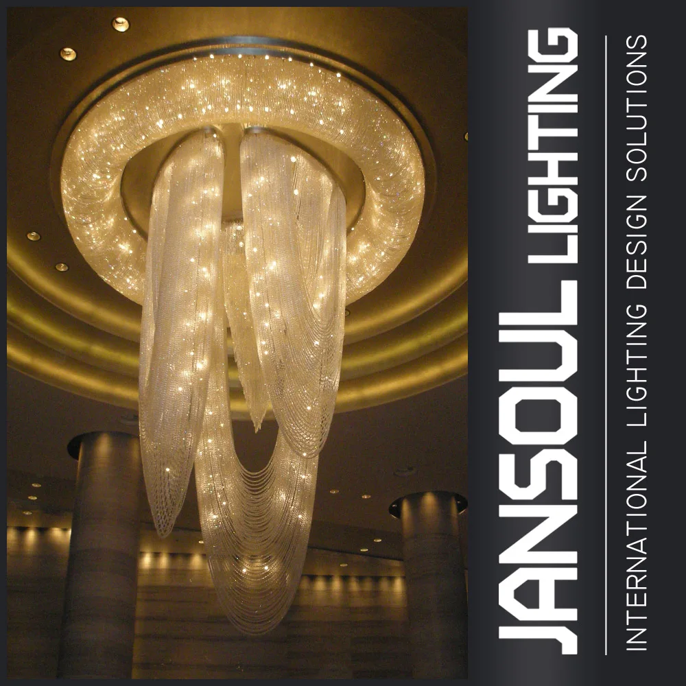 Large size philippines hotel lobby rainbow crystal chandelier in guangzhou