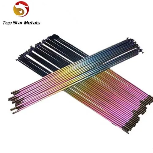 
bike titanium plating colour spokespokes Motorcycle Straight Head/Bending Head Black/Gold/Blue/Rainbow/Natrual 