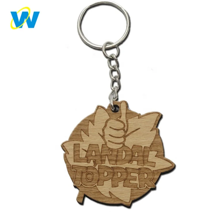 
Oneway Maker Custom Fashion Design Logo Engraved Blank Wooden Keychain 