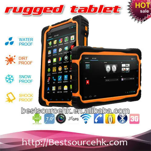 IP65 Rugged waterproof tablet!!!MTK 6577 dual core 7 inch tablet PC with Bluetooth GPS Bluetooth WiFi phone call 1GB+4GB