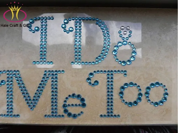 Good Quality Bride Groom Rhinestone Wedding Shoe I Do Letter Sticker