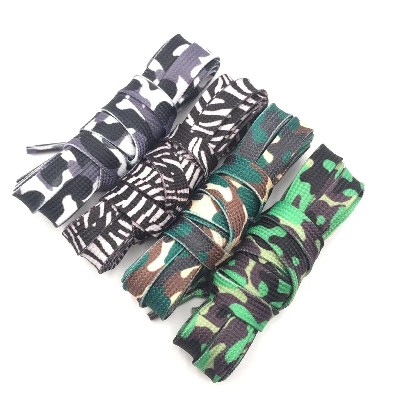 Factory Custom flat colorful printed shoe laces design in stock