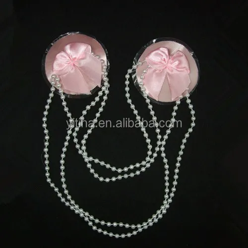 Черные Стильные повторно используемые сексуальные женские Завязки для сосков с бантом