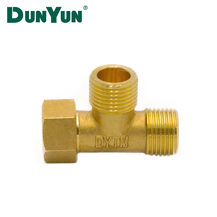 China Supplier Copper Brass Tee Shaped 3 Way Male and Female Pipe Fitting Coupler