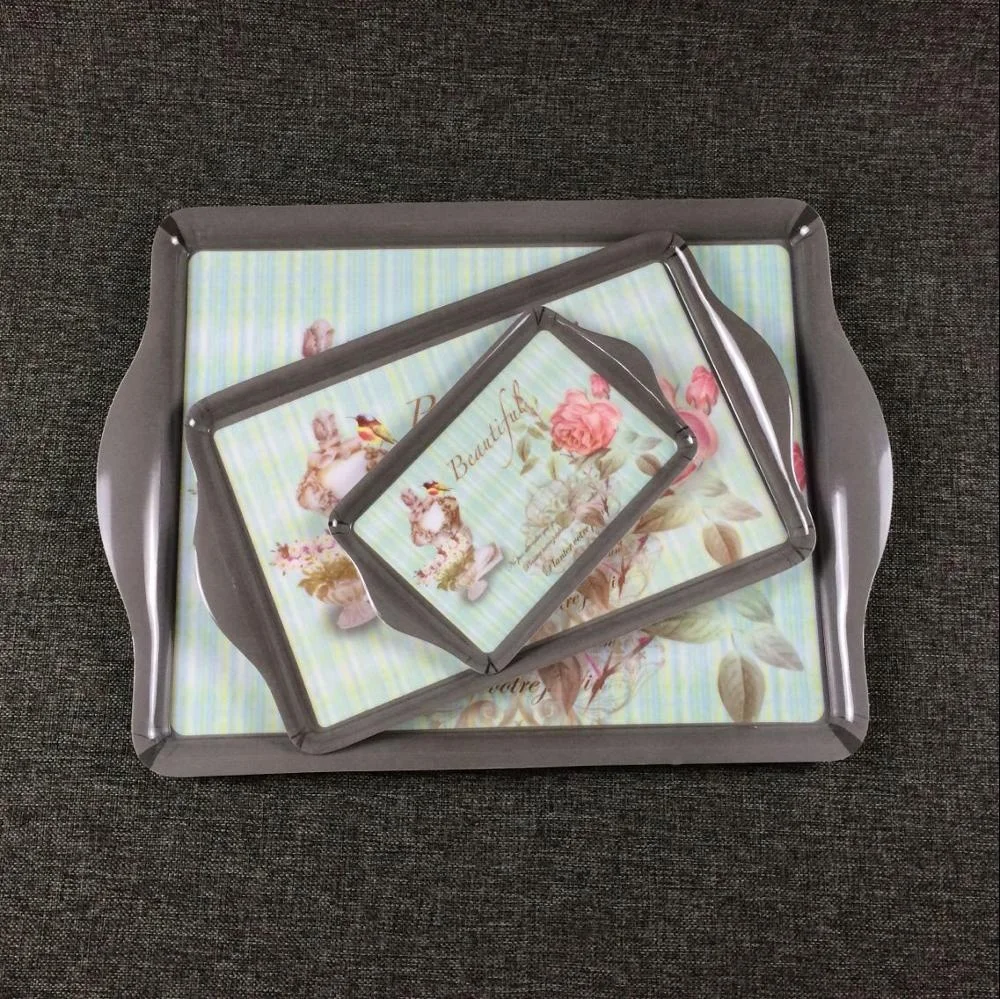 Пользовательский Печатный пищевой пластиковый сервировочный лоток, Меламиновый ланч-лоток