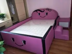 Детская кровать с рисунком, детская мебель с лестницей, милая кровать для девочек Y22