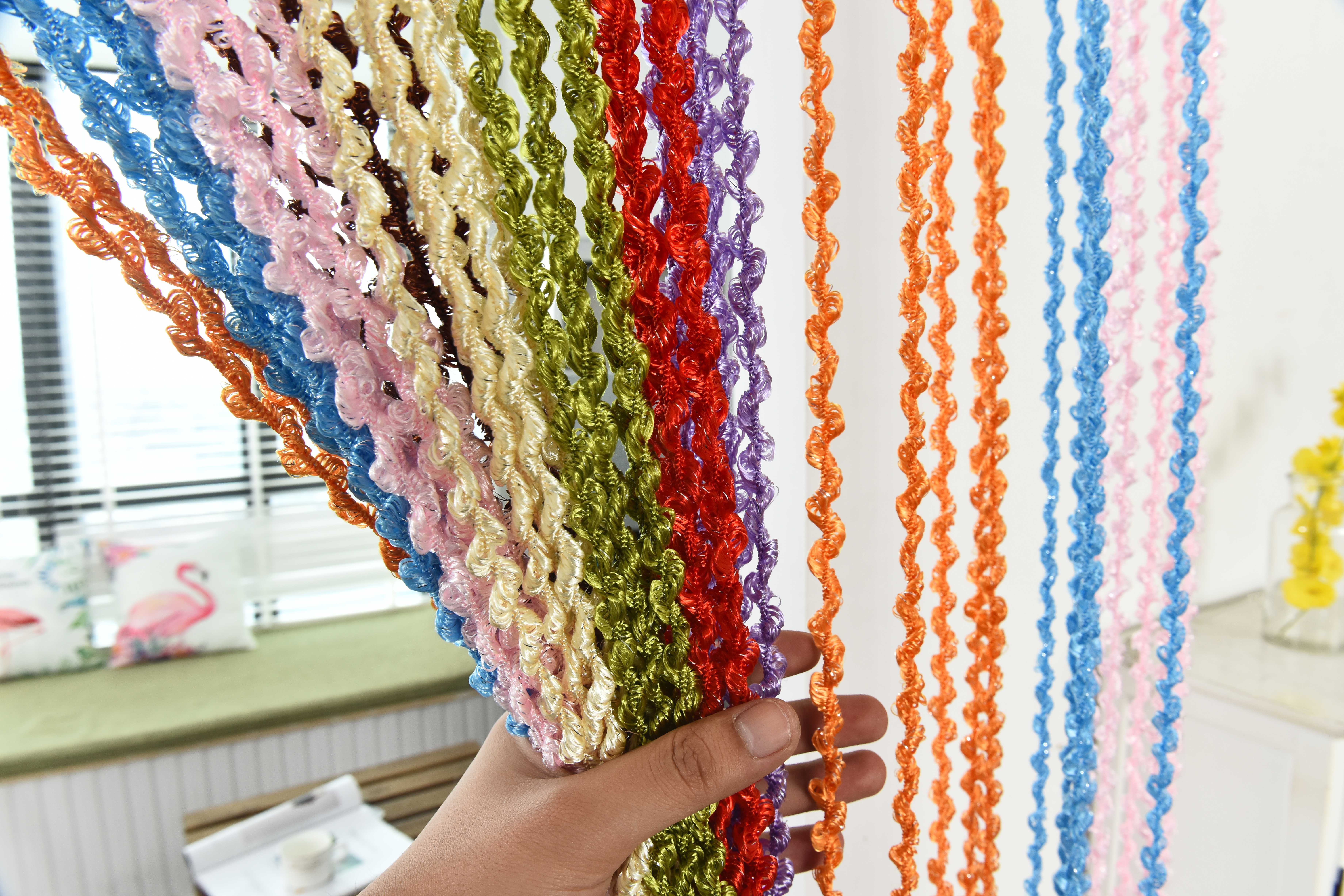 
Annual hot sale low price curtains decoration Screw Thread string curtains 