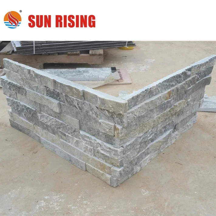 Natural Grey Color Stone  Wall Cladding Tile  Ledge Stone Panel