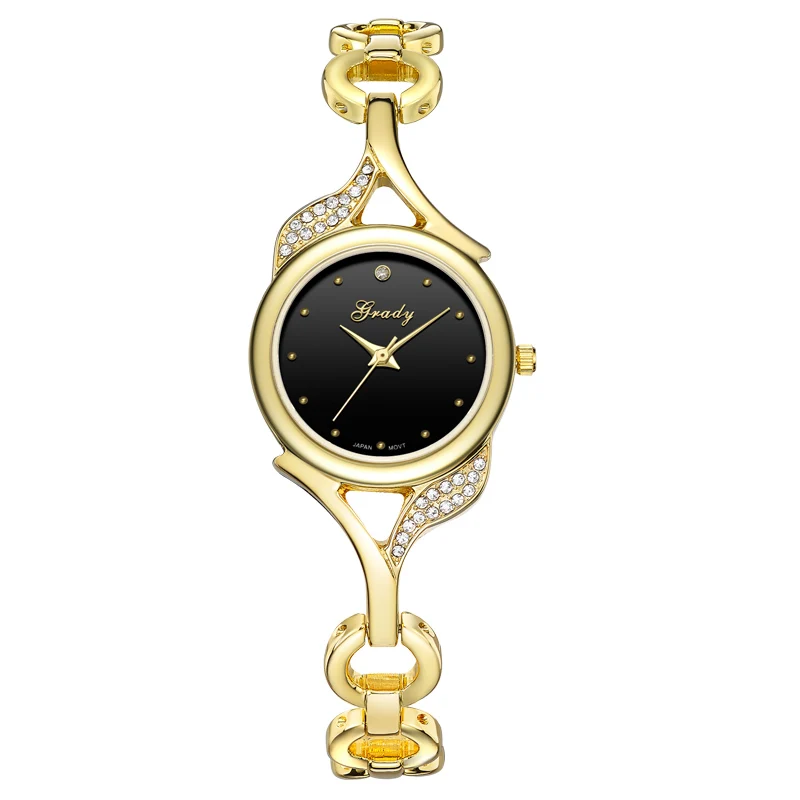 Ladies diamond bracelet watches stone imported japan quartz movt waterproof watches for women