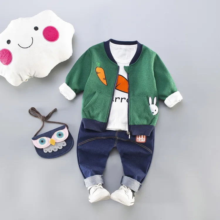 Korean Fashion Newborn Infant Clothes Cute Carrot Rabbit Boy Suit For 2019 Spring