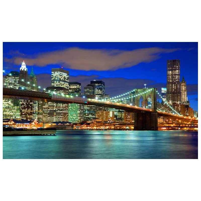 City photo beautiful led light painting canvas printing  art wall frames home decoration living room