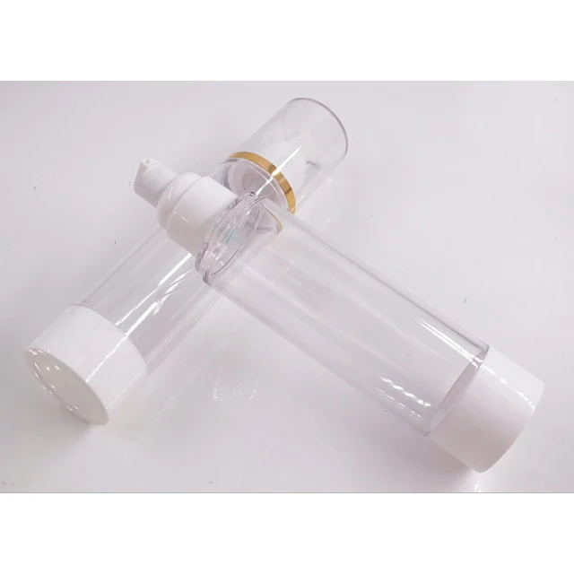 Hengjian 120ml 4 oz Transpraent Airless Pump Bottle Easy to Carry Lotion Bottles For Cosmetic Skin Care Cream