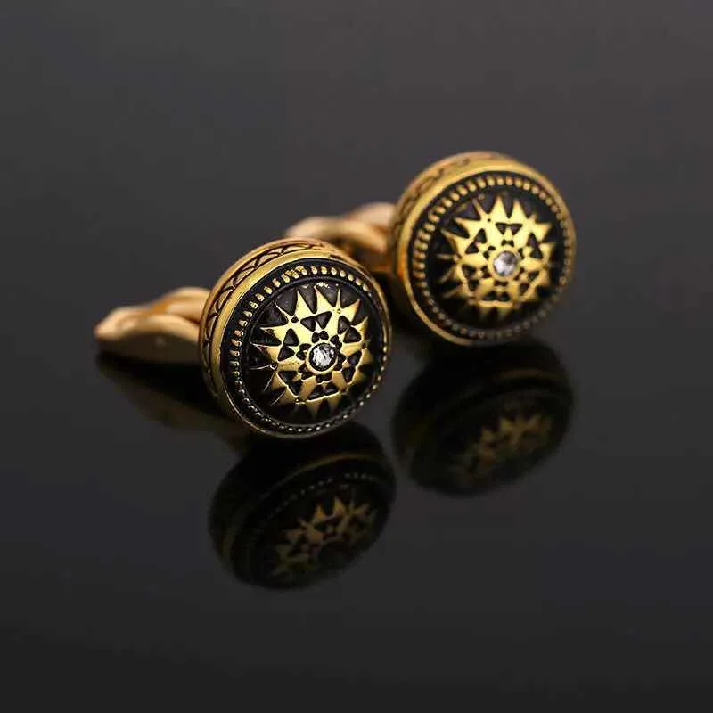 antique gold dotted cufflinks