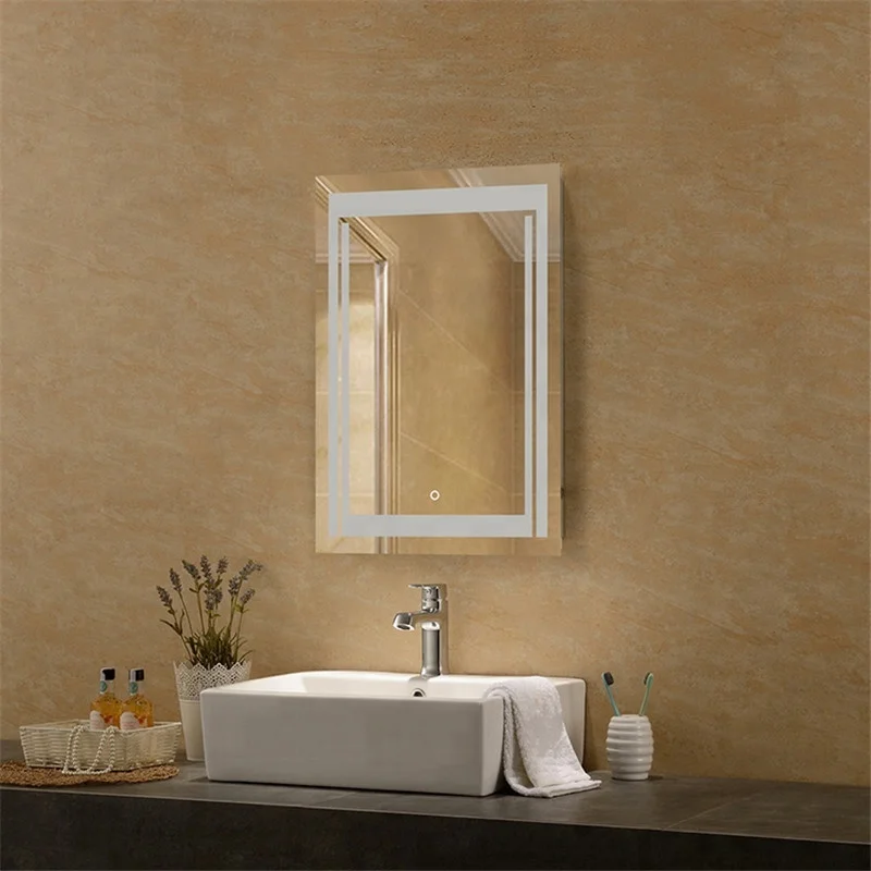 LED  Square Aluminum Frame Mirror Cabinet