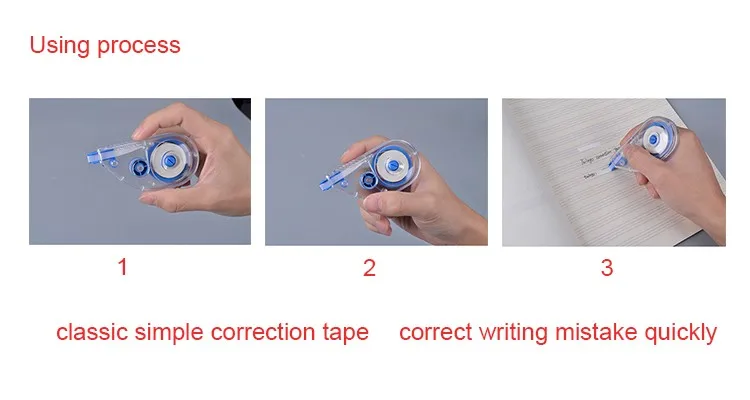 correction tape using process
