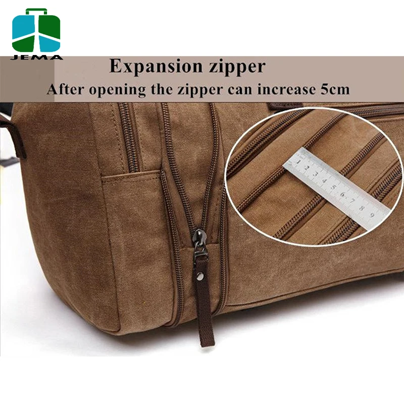 Unisex Canvas Travel mens duffel bag Weekend Bag with Strap