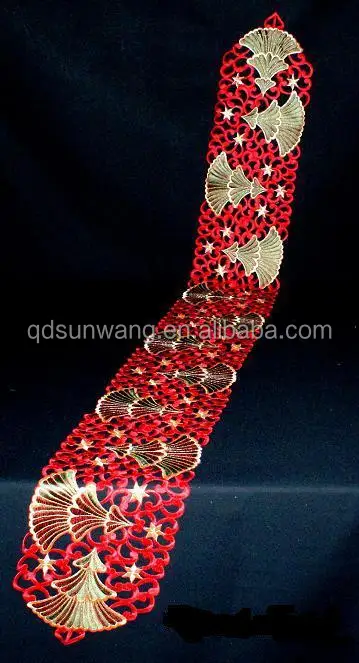 Рождественская настольная подсвечник из красной ткани с вышивкой и резаком