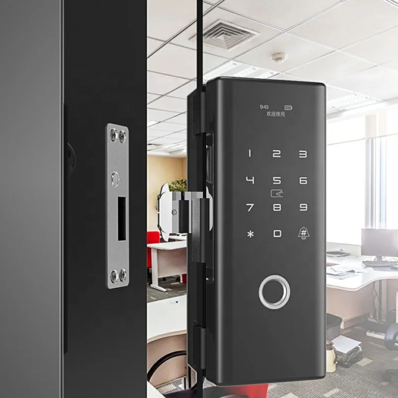
No drilling Wireless WiFi Tuya App safety finger print door locks for sliding glass doors 