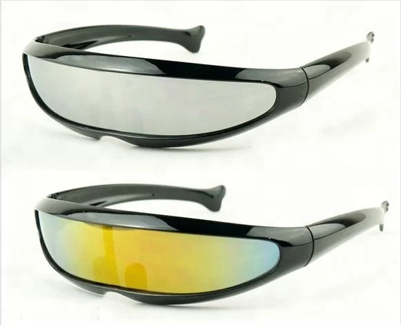 Novelty 80s Funky Party Sun Shield Visor Wrap Fish Tail Sunglasses 2017