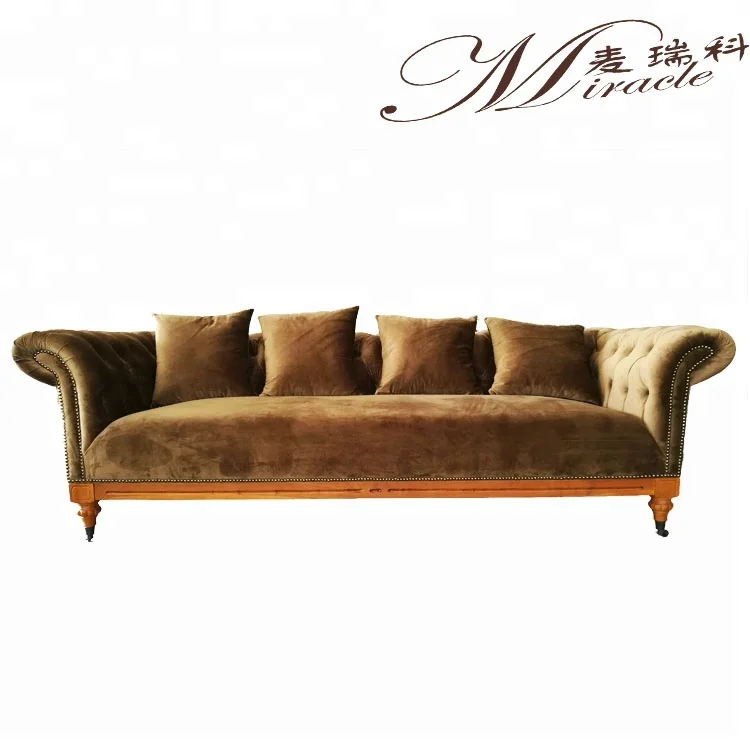 Italian luxury home furniture design solid wood frame velvet upholstery 1 2 3 sofa set