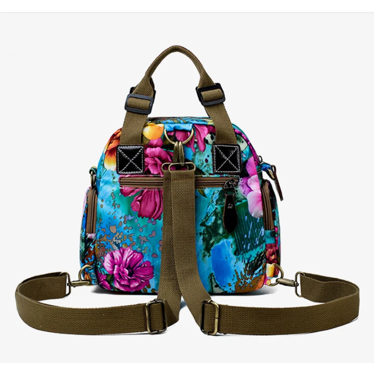 Osgoodway2 Waterproof Nylon Designer Floral Women Handbags Baby Diaper Bag Backpack for Mom