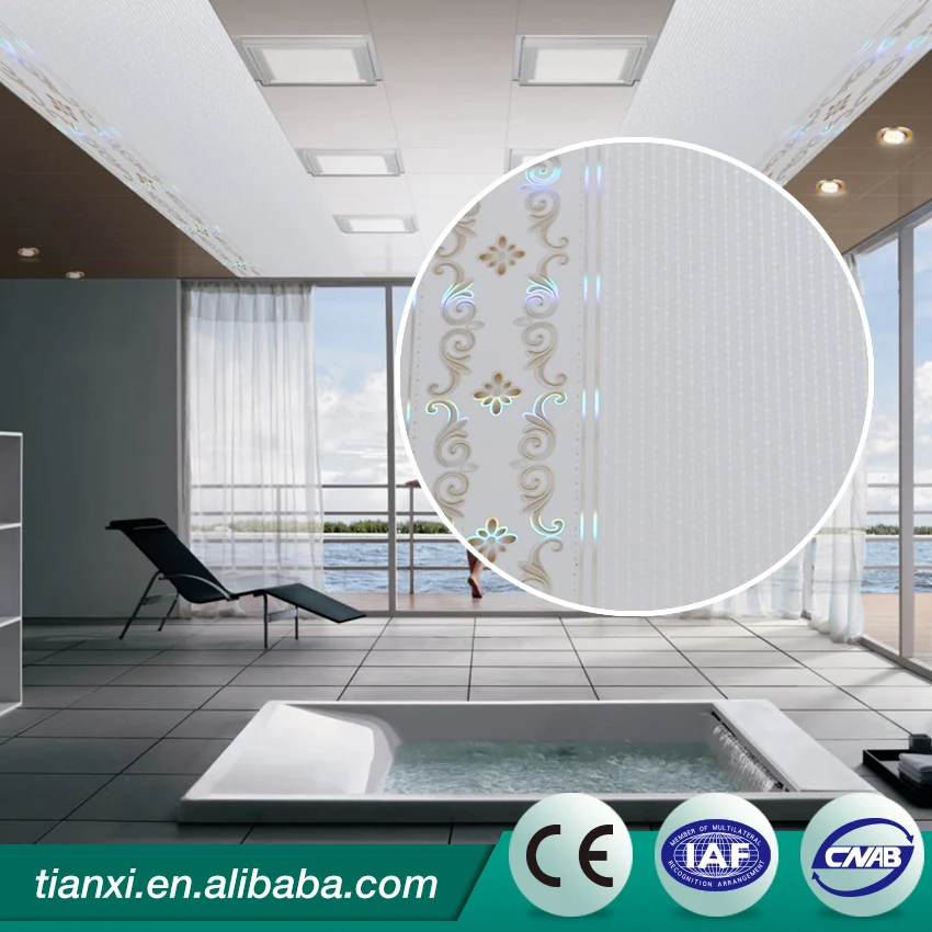PVC ceiling tiles plastic ceiling panels and false wall panels for bathroom kitchen