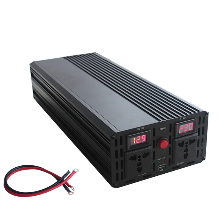 1000W Dual Display Dual Sockets Off-Grid solar Power Inverter DC 12V 24V To AC 110v / 220v Modified Sine Wave Inverter