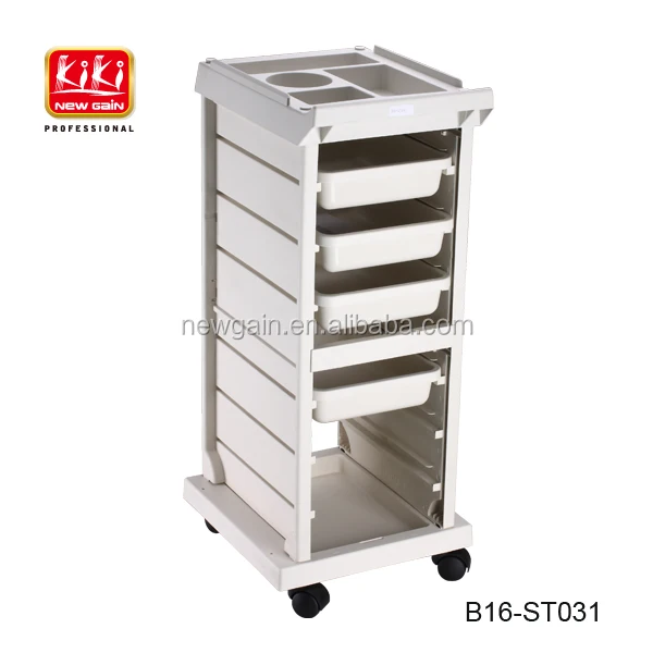 KIKI NEWGAIN Wholesale Hairdressing tools and hair beauty barber salon trolley With a metal hair dryer holder ring
