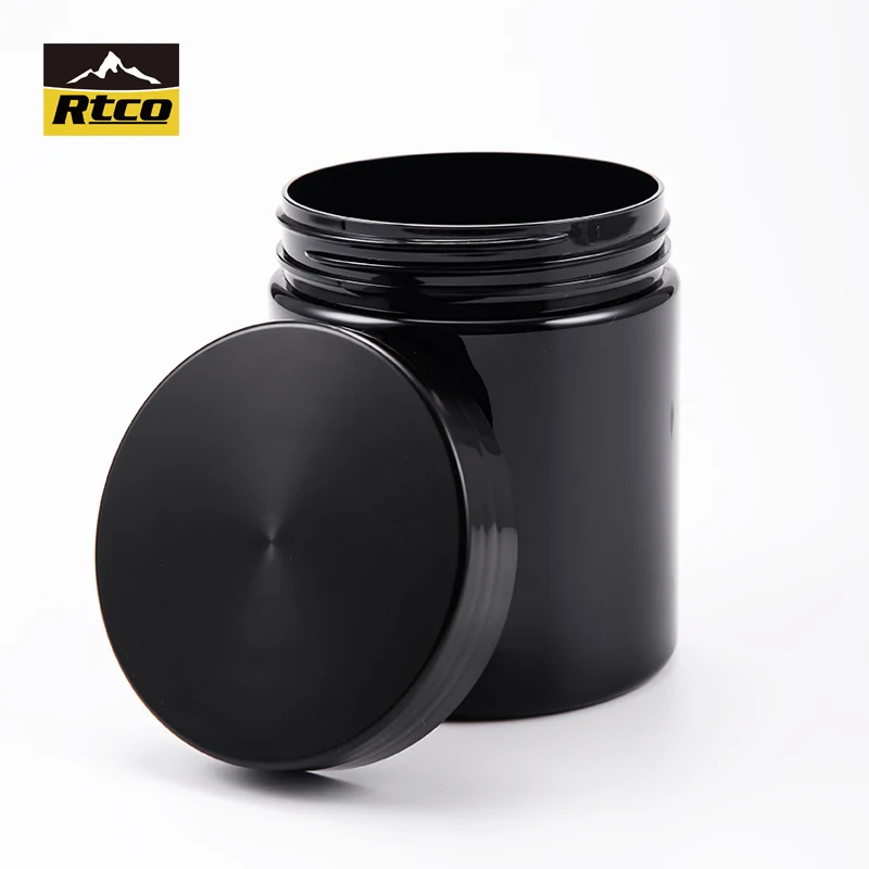 RTCO BPA Free Black Pet Plastic Container For Protien Powder