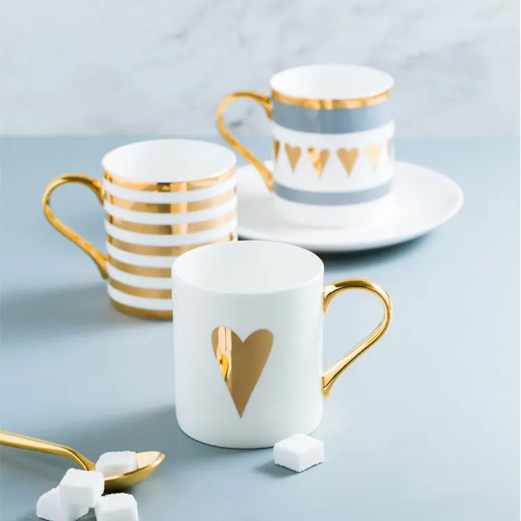Flawless Ceramic Coffee Cups and Mugs Gold Painting Porcelain Water Mug Drinkware Tools