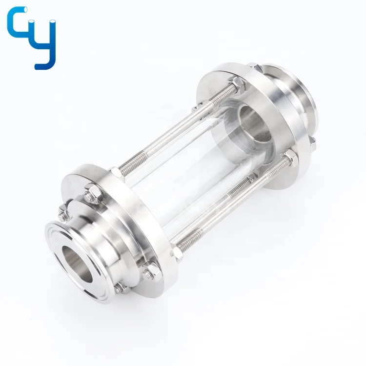 Sanitary stainless steel tubular sight glass inline tube sight glass