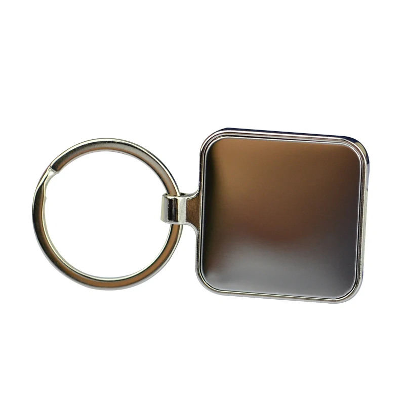 Promotion Plain Metal Rings For Key Chain Custom Metallic Men Square Keychain Stainless Steel