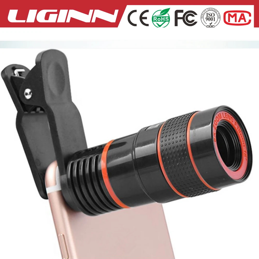 LIGINN Professional Universal Clip 8X Zoom Telephoto mobile phone camera telescope Lens for All Android smartphone