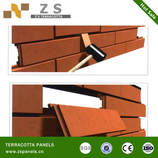 120944 CHINA TOP Brand hollow structure dry hanging clinker brick clay tiles price for easy install or renew wall facade system